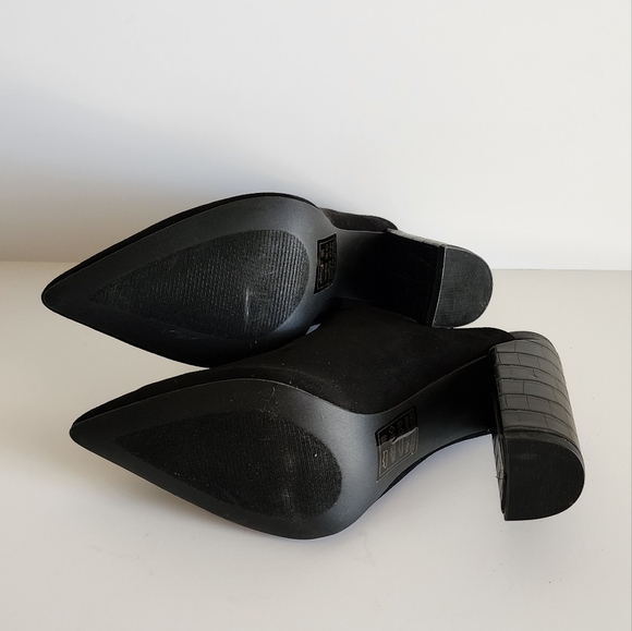 Qupid Women's Casual Black Suede Mules Heel Size 10 - Picture 8 of 9